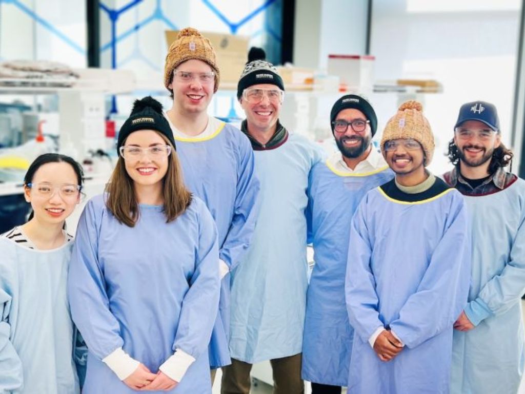 Professor Ivan Kempson and his team wear MHF beanies
