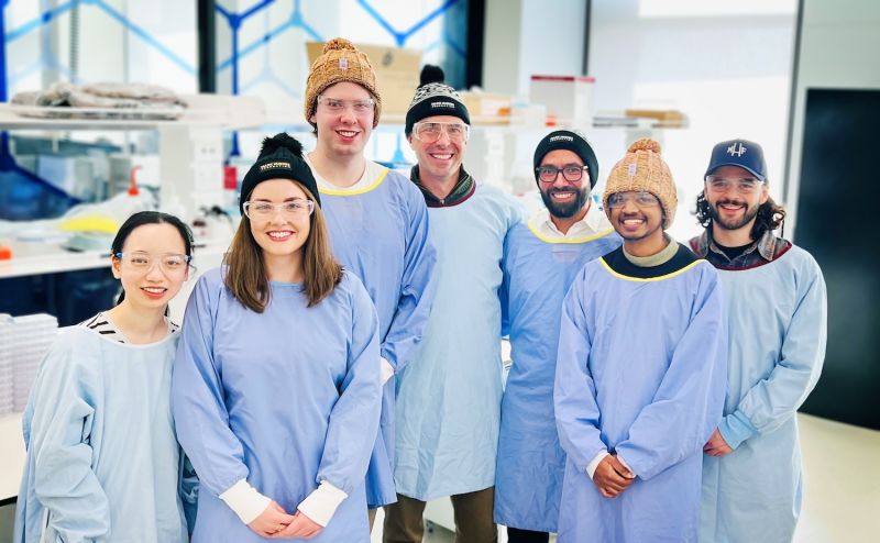 Professor Ivan Kempson and his team wear MHF beanies